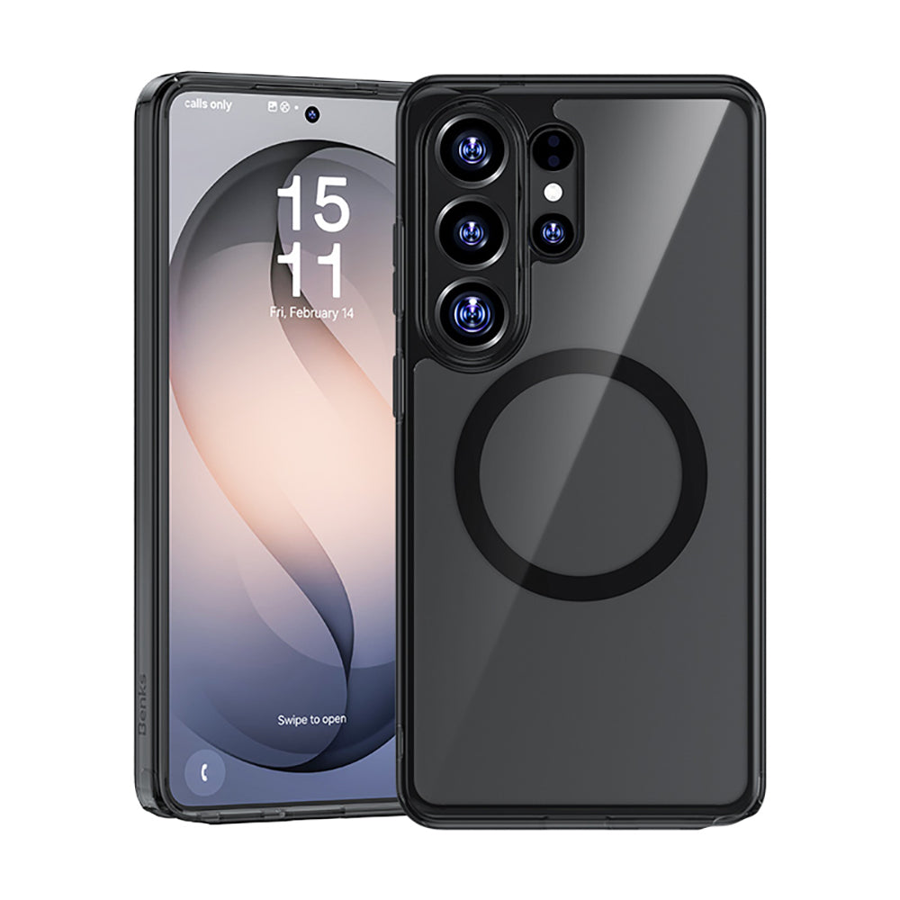 Benks Crystal Serisi Galaxy S26 Ultra M-safe Şarj Özellikli Şeffaf Telefon Kılıfı