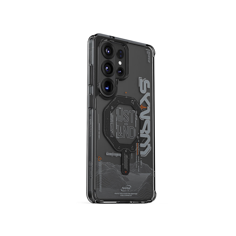 Skinarma Sonix Galaxy S26 Ultra M-safe Şarj Özellikli Yazı Desenli Airbag Tasarımlı Kılıf