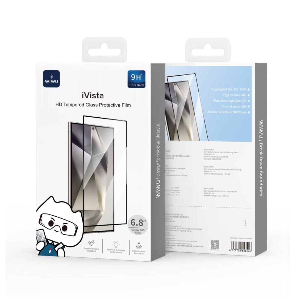 Wiwu GT-024 iVista Galaxy S26 Ultra Darbeye Karşı Dayanıklı HD Temperli Cam Ekran Koruyucu
