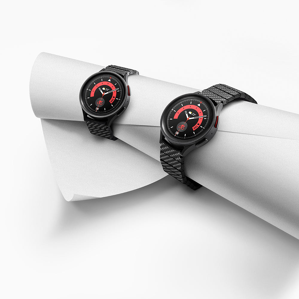 Pitaka Modern Serisi Galaxy Watch 4 40mm Karbon Fiber Black-Grey Twill Kordon