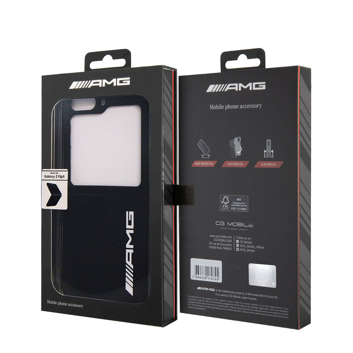 AMG Galaxy Z Flip 5 M-safe Şarj Özellikli Büyük Logo Dizayn Orjinal Lisanslı Kılıf