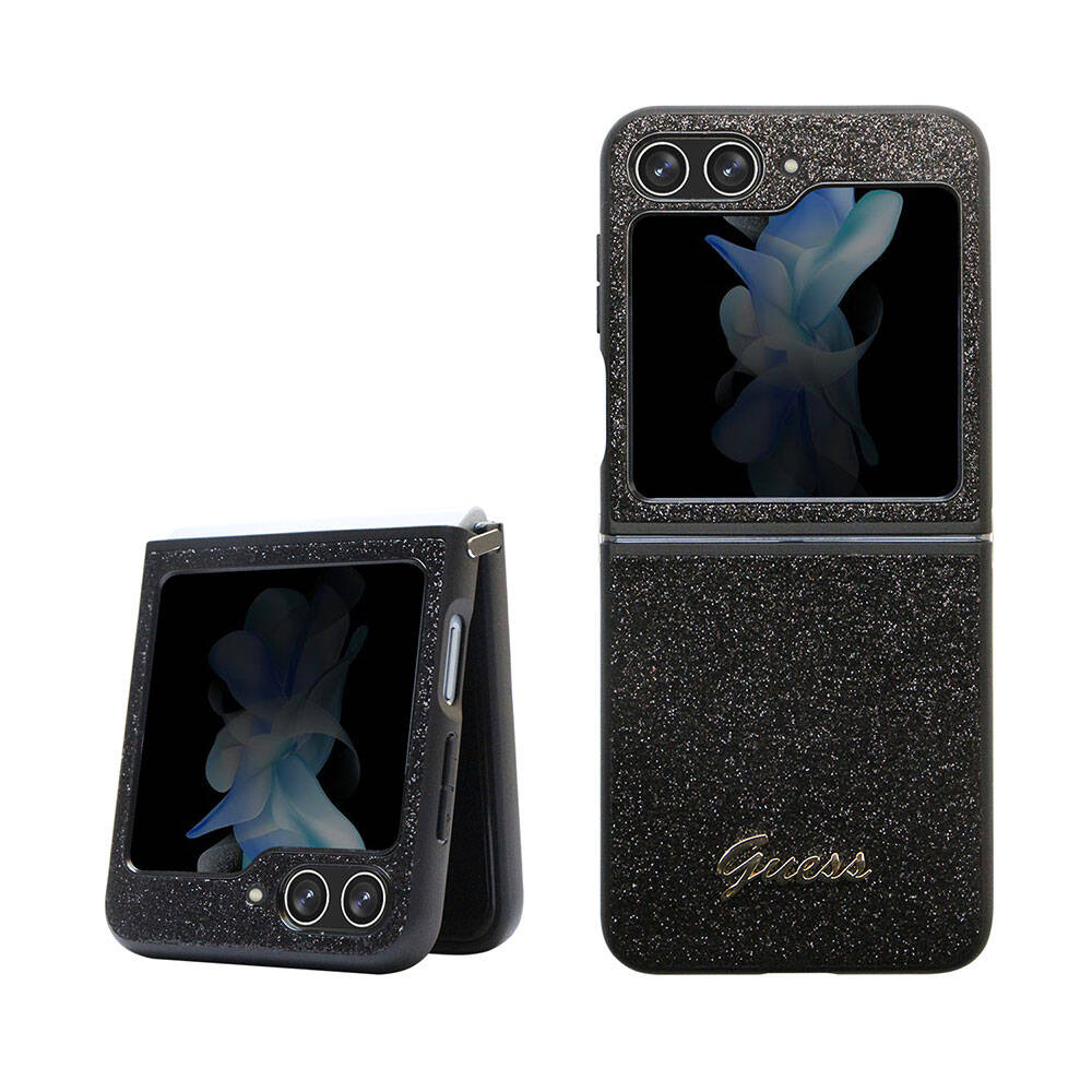 Guess Galaxy Z Flip 5 Orjinal Lisanslı Yazı Logolu Glitter Script Telefon Kılıfı - 1