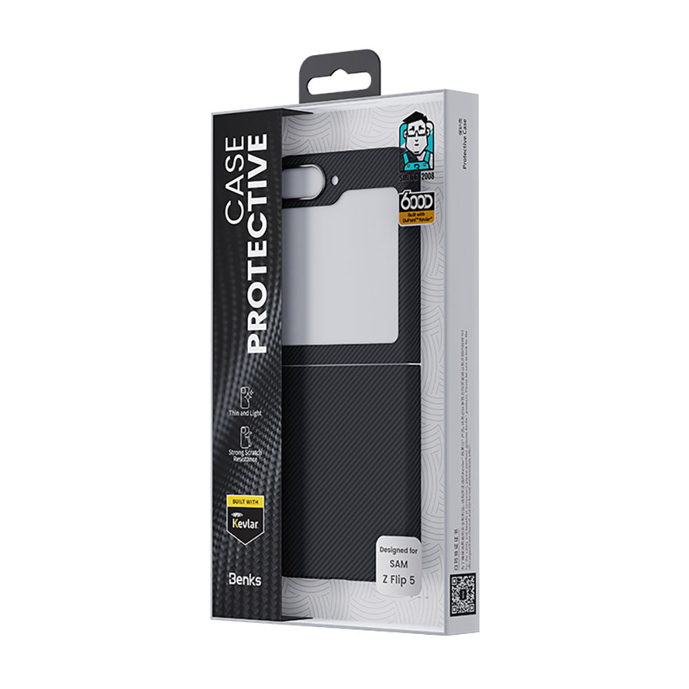 Benks Essential ArmorAir 600D Galaxy Z Flip 5 Kılıf Karbon Fiber Kevlar Kılıf