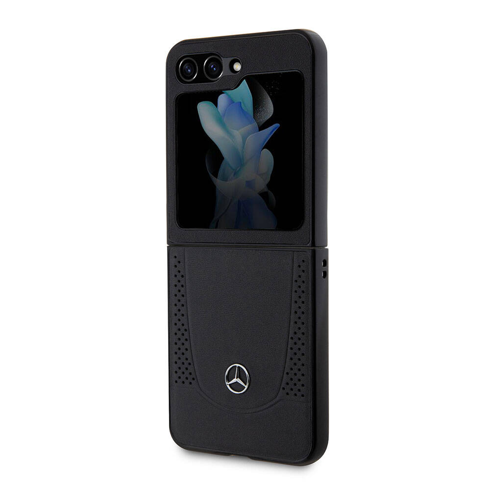 Mercedes Benz Galaxy Z Flip 5 Orjinal Lisanslı Metal Yıldız Logolu Urban Deri Kılıf