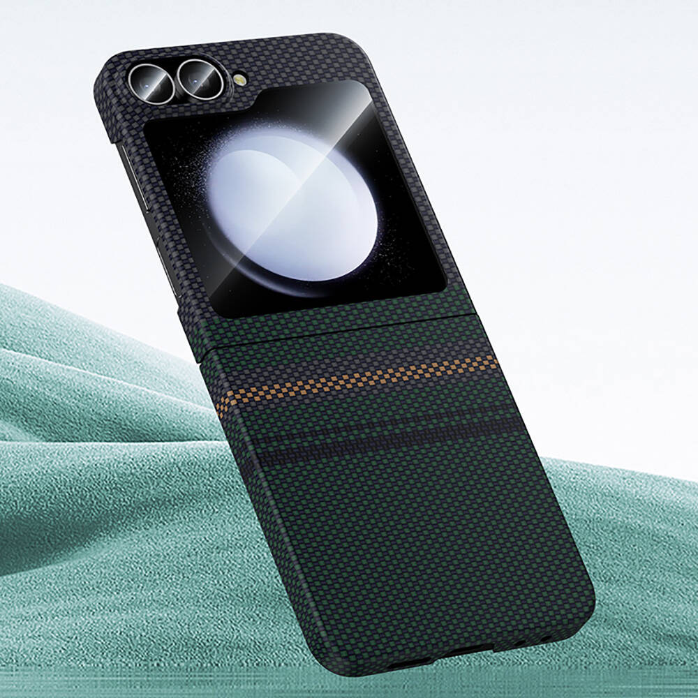 Benks Aurora ArmorAir Galaxy Z Flip 6 Karbon Fiber Tasarımlı Kevlar Kılıf