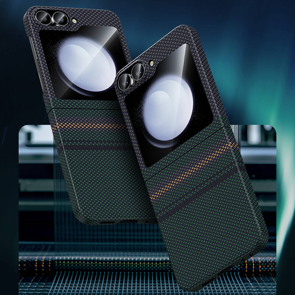 Benks Aurora ArmorAir Galaxy Z Flip 6 Karbon Fiber Tasarımlı Kevlar Kılıf