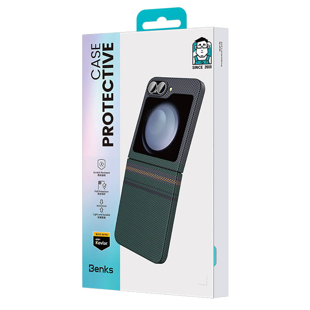 Benks Aurora ArmorAir Galaxy Z Flip 6 Karbon Fiber Tasarımlı Kevlar Kılıf