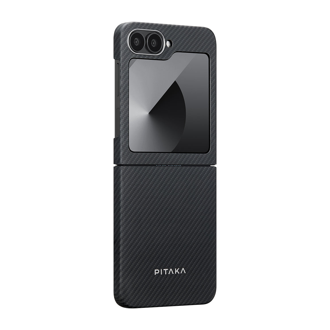 Pitaka Ultra-Slim Classic Serisi Galaxy Z Flip 6 M-safe Şarj Özellikli 600D Aramid Fiber Black-Grey Twill Kılıf