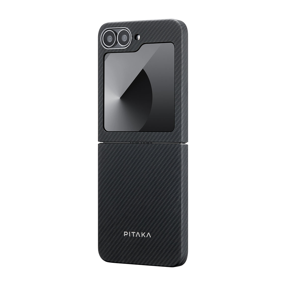 Pitaka Ultra-Slim Classic Serisi Galaxy Z Flip 6 M-safe Şarj Özellikli 600D Aramid Fiber Black-Grey Twill Kılıf