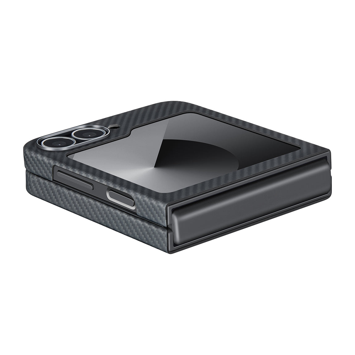 Pitaka Ultra-Slim Classic Serisi Galaxy Z Flip 6 M-safe Şarj Özellikli 600D Aramid Fiber Black-Grey Twill Kılıf