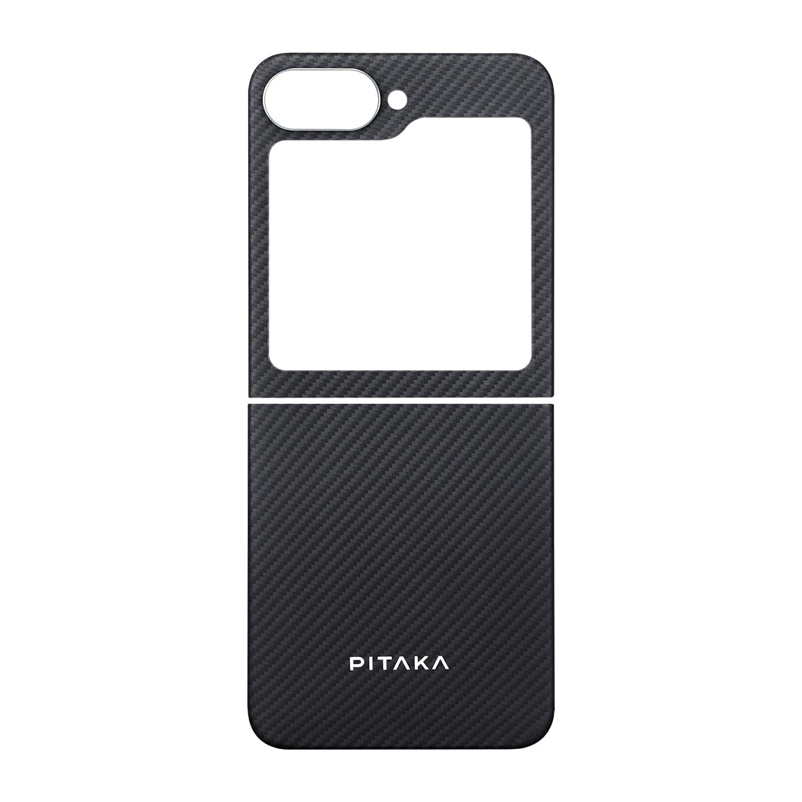 Pitaka Ultra-Slim Classic Serisi Galaxy Z Flip 6 M-safe Şarj Özellikli 600D Aramid Fiber Black-Grey Twill Kılıf