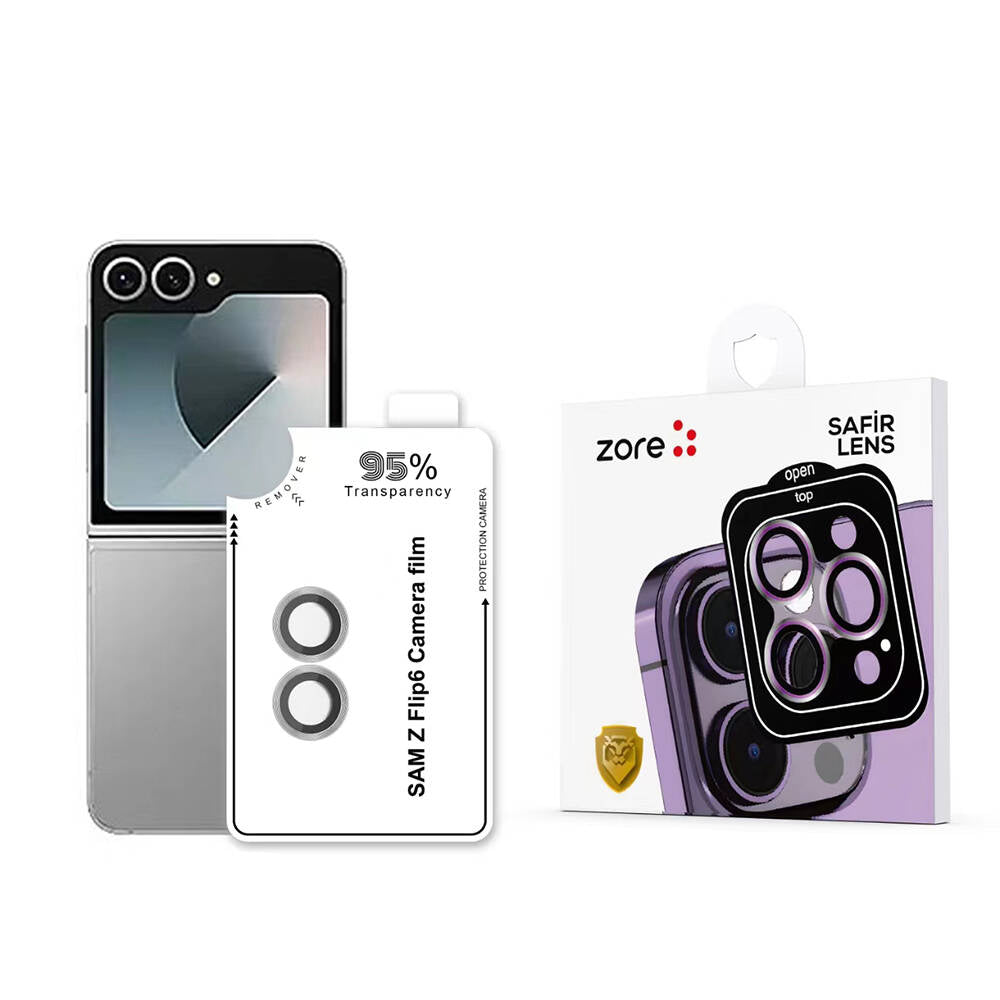 Cepax Galaxy Z Flip 6 CL-11 Safir Parmak İzi Bırakmayan Anti-Reflective Kamera Lens Koruyucu