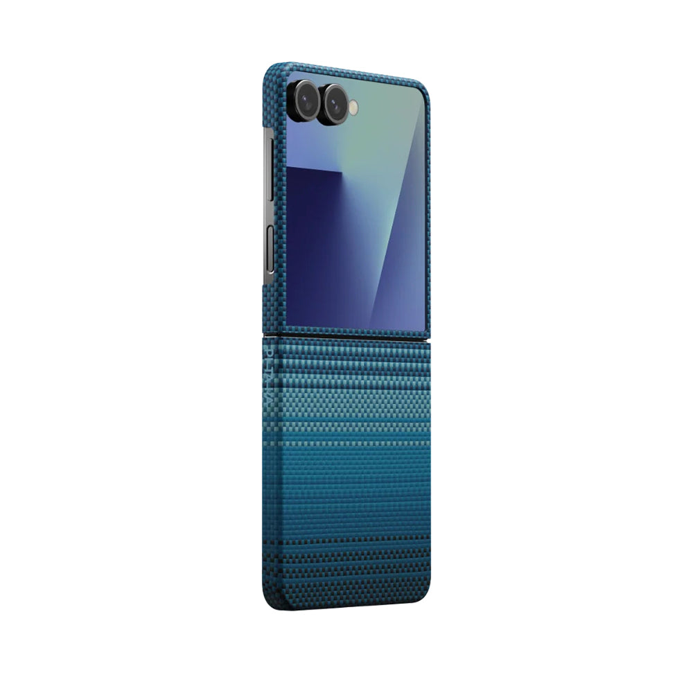 Pitaka Tactile Woven Sunset-Moonrise Serisi Galaxy Z Flip 7 M-safe Aramid Fiber Telefon Kılıfı