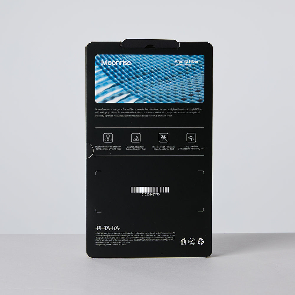 Pitaka Tactile Woven Sunset-Moonrise Serisi Galaxy Z Flip 7 M-safe Aramid Fiber Telefon Kılıfı