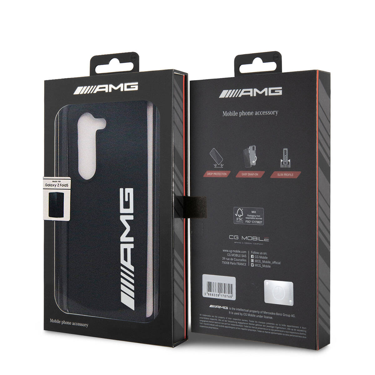 AMG Galaxy Z Fold 5 M-safe Şarj Özellikli Büyük Logo Dizayn Orjinal Lisanslı Kılıf