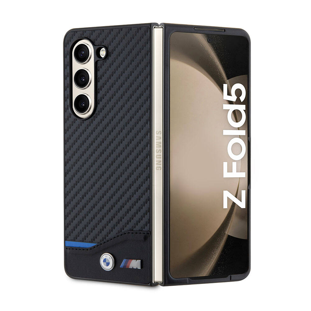 BMW Galaxy Z Fold 5 Orjinal Lisanslı M Logolu PU Karbon Kılıf