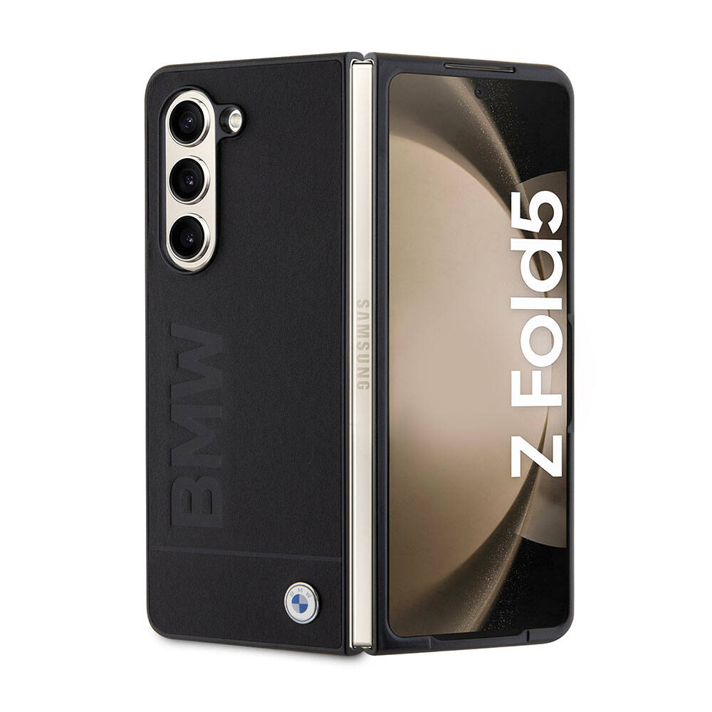 BMW Galaxy Z Fold 5 Orjinal Lisanslı Sıcak Damga Logolu Deri Kılıf