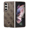 Guess Galaxy Z Fold 5 Orjinal Lisanslı PU Deri Taşlı Üçgen Logo 4G Desenli Strass Telefon Kılıfı