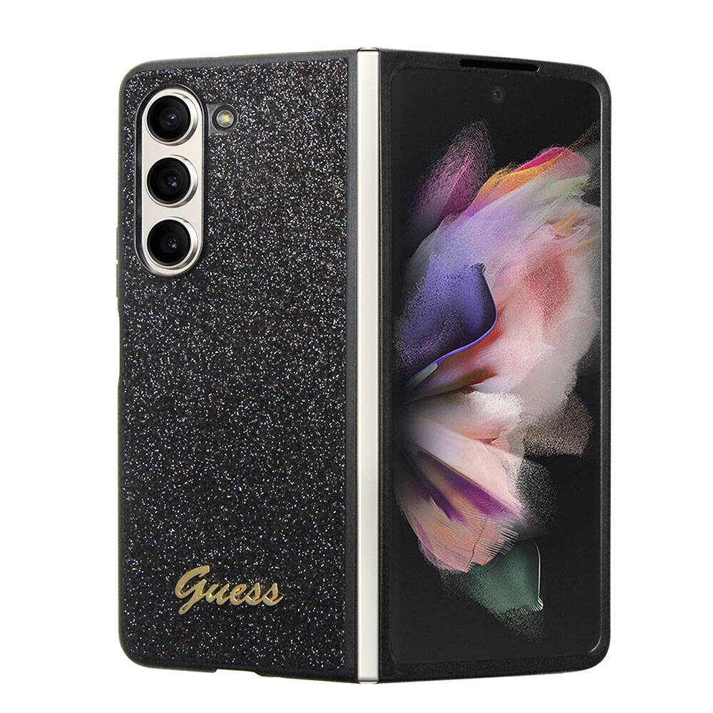 Guess Galaxy Z Fold 5 Orjinal Lisanslı Yazı Logolu Glitter Script Telefon Kılıfı - 1