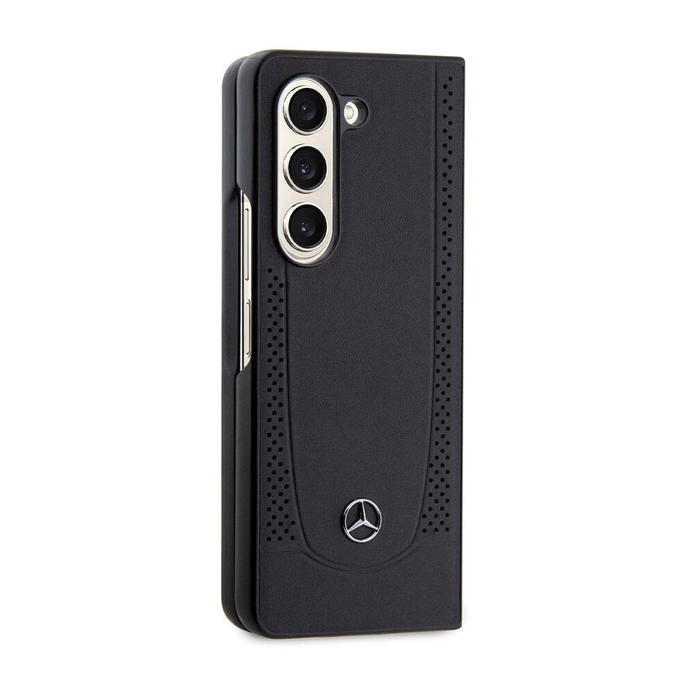 Mercedes Benz Galaxy Z Fold 5 Orjinal Lisanslı Metal Yıldız Logolu Urban Deri Kılıf