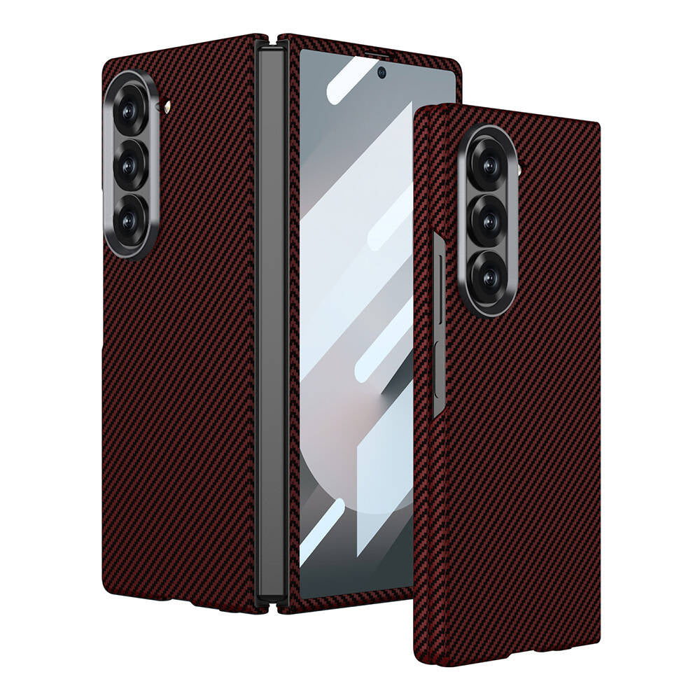 Cepax Galaxy Z Fold 6 Kamera Korumalı Karbon Fiber Tasarımlı Arka Yüzey Kıpta Karbon Kılıf