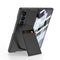 Cepax Galaxy Z Fold 6 Karbon Fiber Deri Kartlıklı Kıpta Dik Açılan Kartlıklı Kılıf