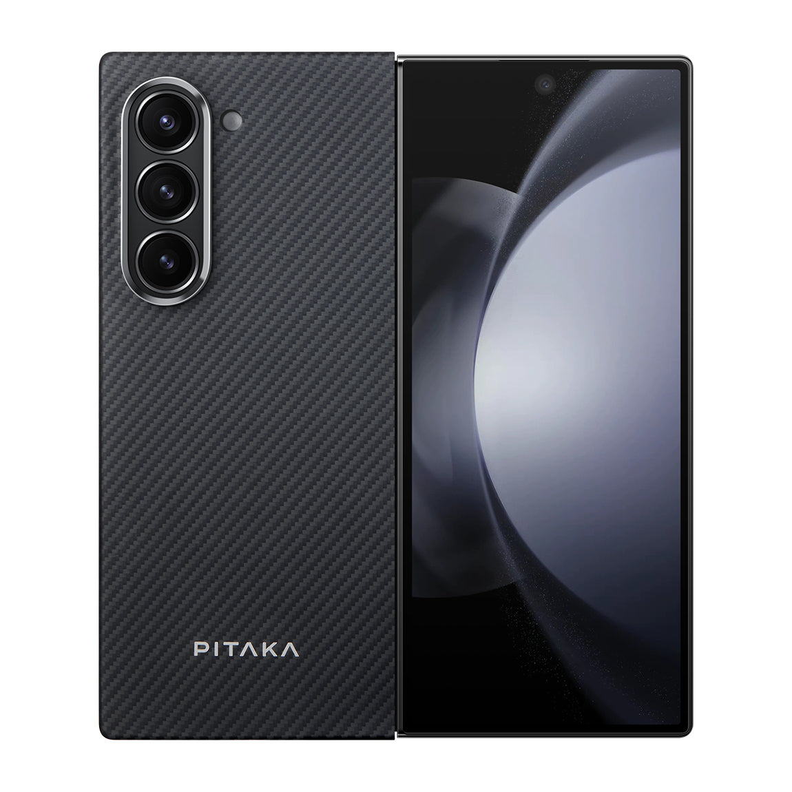Pitaka Ultra-Slim Classic Serisi Galaxy Z Fold 6 M-safe Şarj Özellikli 600D Aramid Fiber Black-Grey Twill Kılıf