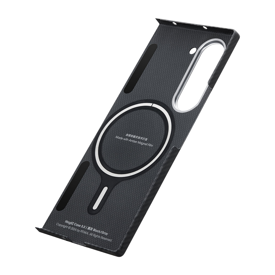 Pitaka Ultra-Slim Classic Serisi Galaxy Z Fold 6 M-safe Şarj Özellikli 600D Aramid Fiber Black-Grey Twill Kılıf