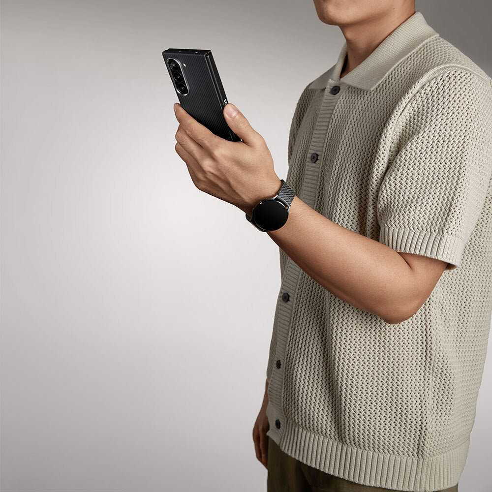Pitaka Ultra-Slim Classic Serisi Galaxy Z Fold 6 M-safe Şarj Özellikli 600D Aramid Fiber Black-Grey Twill Kılıf