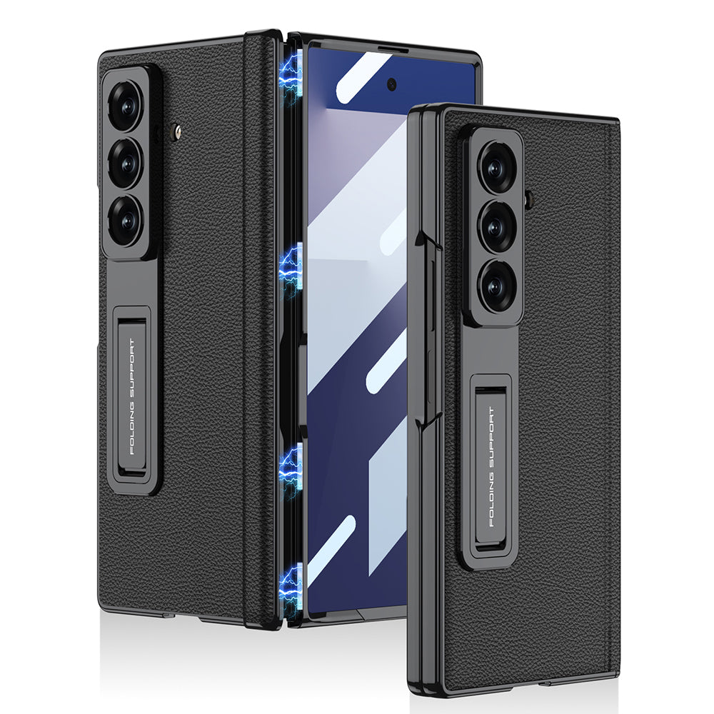 Cepax Galaxy Z Fold 7 Deri Standlı Kıpta Premium Kılıf