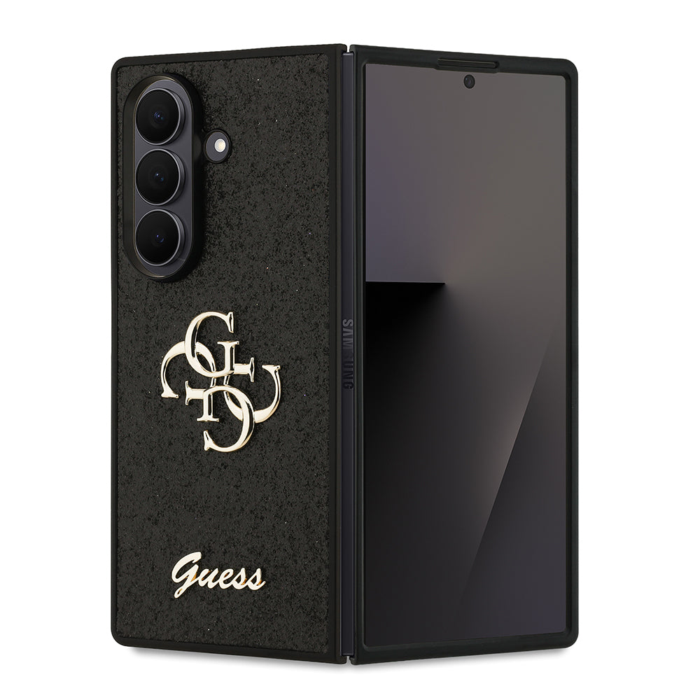 Guess Galaxy Z Fold 7 Orjinal Lisanslı 4G Büyük Metal Logolu Glitter Telefon Kılıfı