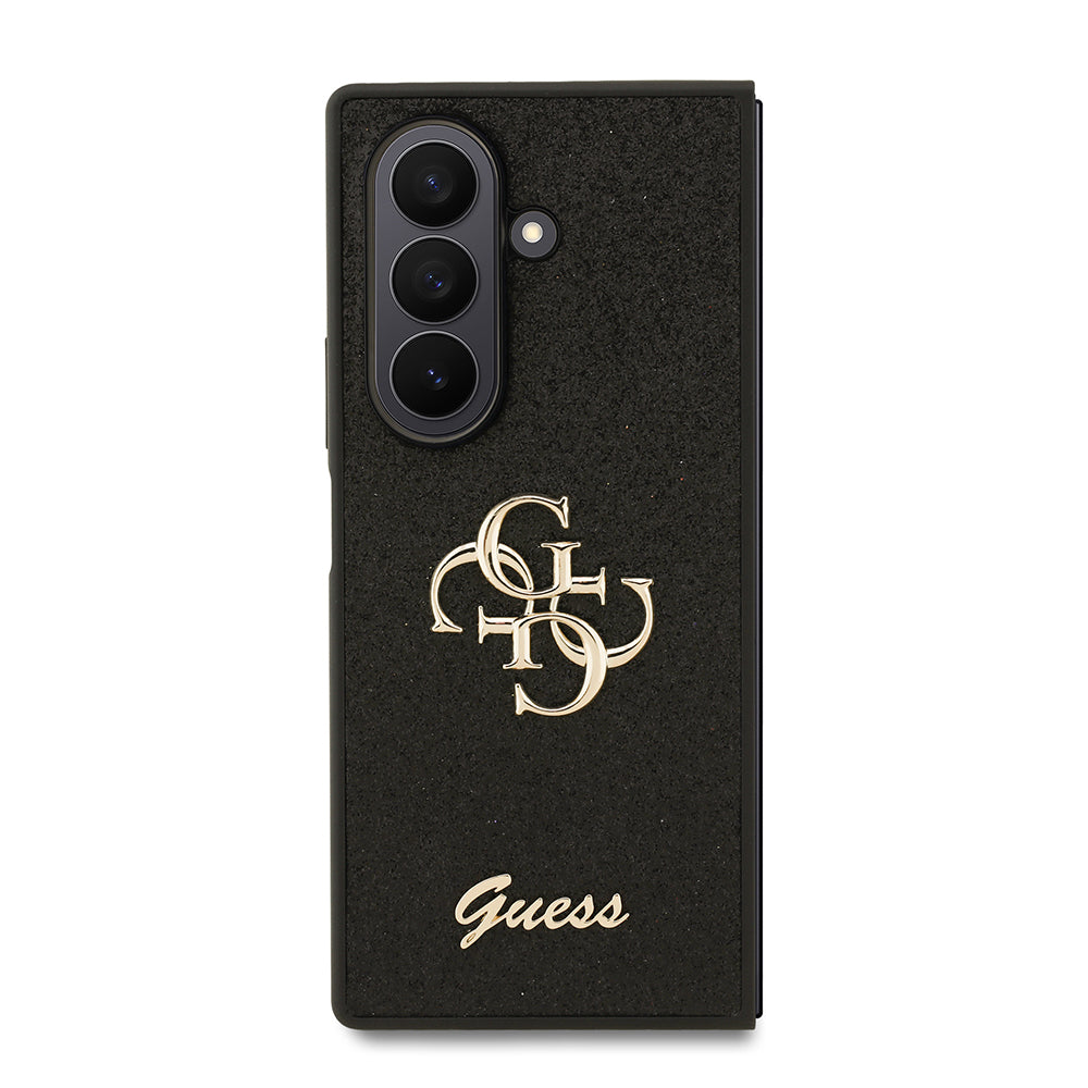 Guess Galaxy Z Fold 7 Orjinal Lisanslı 4G Büyük Metal Logolu Glitter Telefon Kılıfı