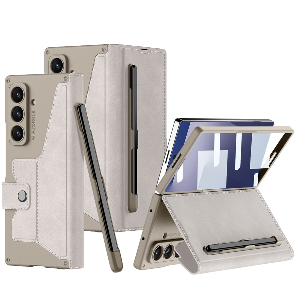 Cepax Galaxy Z Fold 7 Kamera Korumalı Kadife Tasarımlı Kıpta Kalem Bölmeli Fest Kılıf