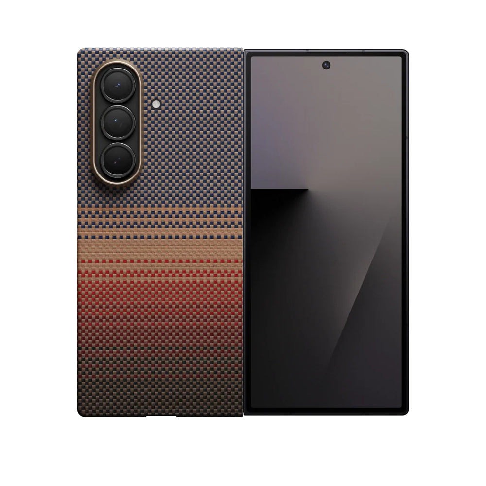 Pitaka Tactile Woven Sunset-Moonrise Serisi Galaxy Z Fold 7 M-safe Aramid Fiber Telefon Kılıfı