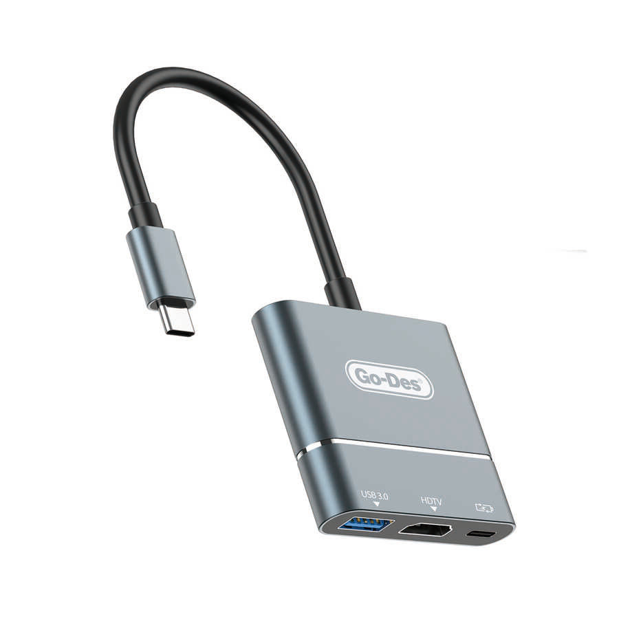 Go-Des GD-6827 Type-C to HDTV 3 in 1 Dönüştürücü Adaptör - 1
