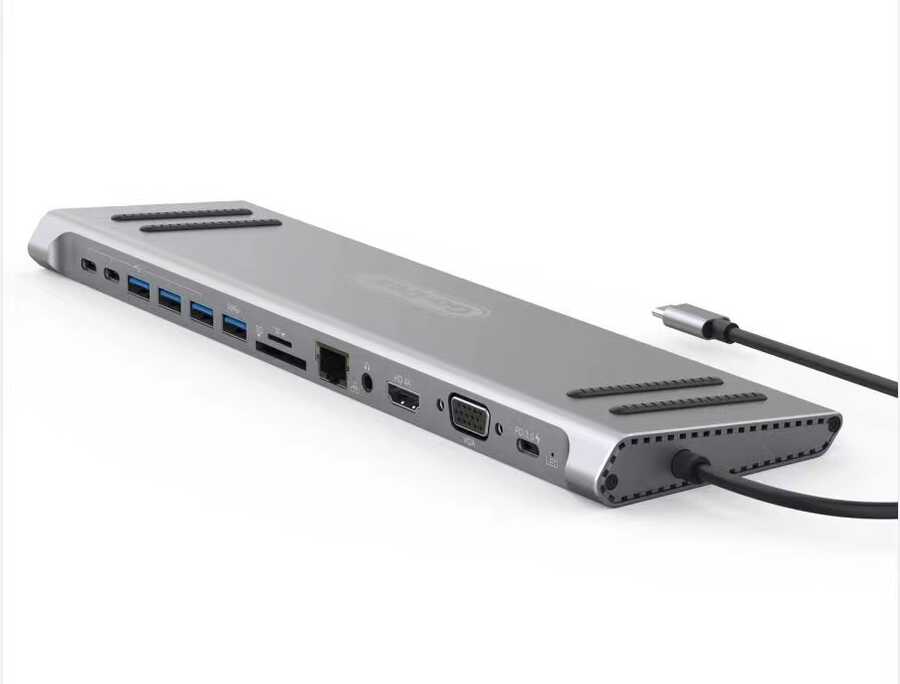 Go-Des GD-9120 14 in 1 Stand Özellikli Type-C Hub SD Kart-RJ45-HDMI-VGA-Usb Çoğaltıcı