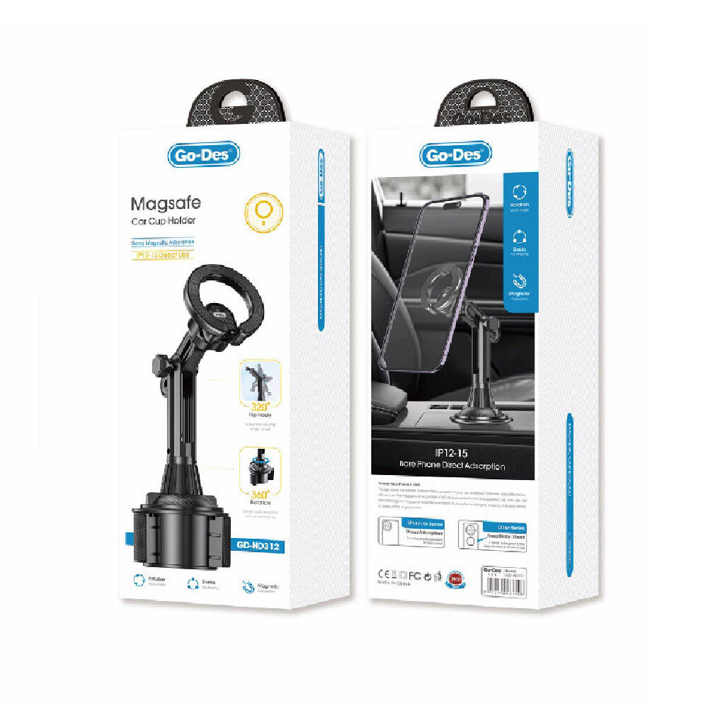 Go Des GD-HD312 M-safe Magnetik Teleskopik Boyun Ve 360 Derece Dönebilen Başlıklı Telefon Tutucu Bardaklık Tasarım