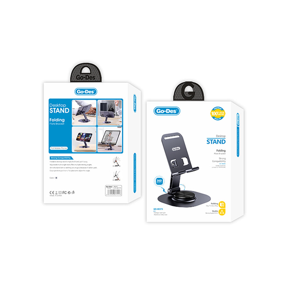 Go Des GD-HD373 Ayarlanabilir Katlanabilir 360 Derece Dönebilen Telefon ve Tablet Standı
