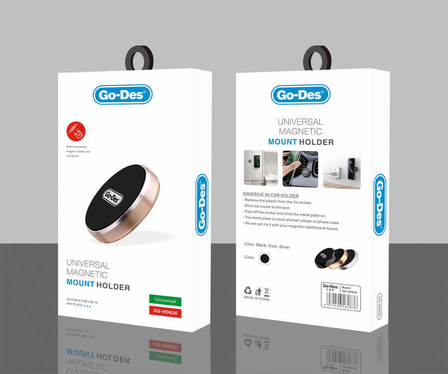 Go Des GD-HD626 Araç İçi Magnetik Telefon Tutucu Yapıştırmalı Tasarım - 2