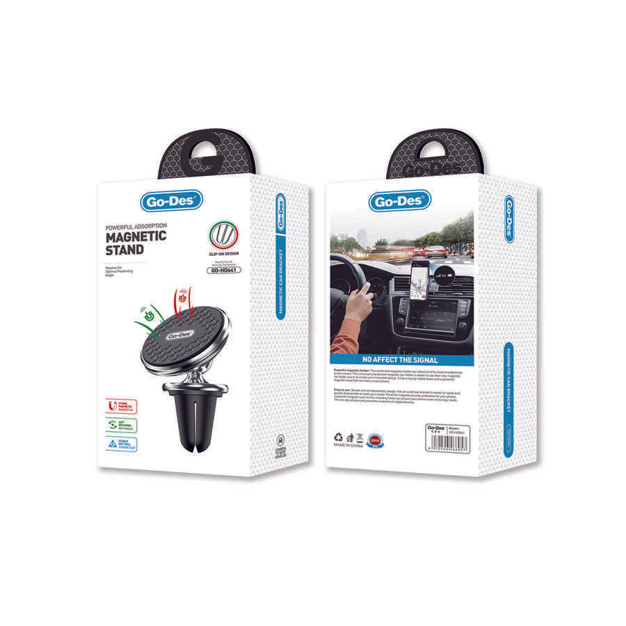 Go Des GD-HD641 Magnetik 360 Derece Oynar Başlıklı Telefon Tutucu Havalandırma Tasarım - 2