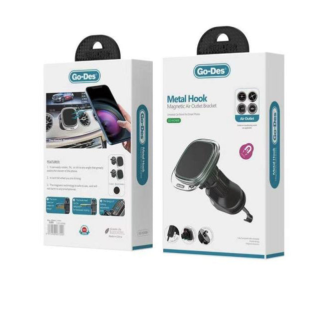 Go Des GD-HD908 Süper Magnetik 360 Derece Oynar Başlıklı Havalandırma Tasarımlı Telefon Tutucu - 2