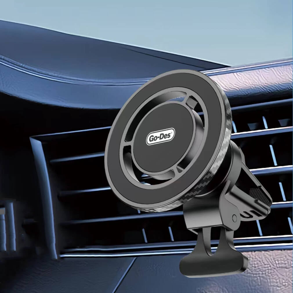Go Des GD-HD911 M-safe Magnetik Özellikli 360° Dönebilen Havalandırma ve Düz Zemin Telefon Tutucu