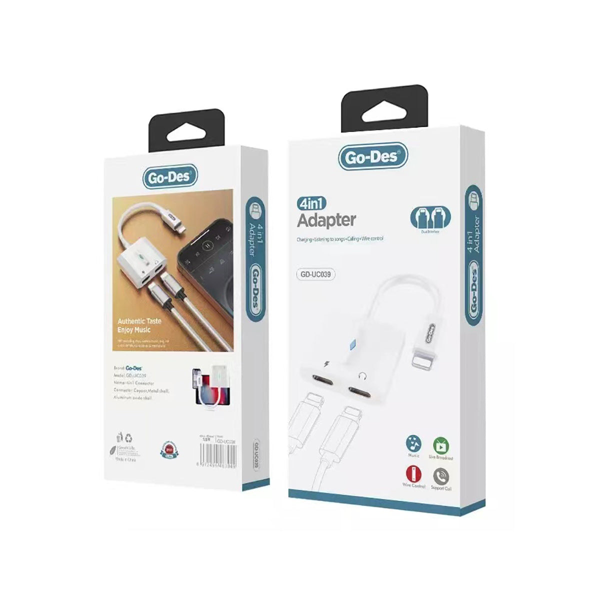 Go Des GD-UC039 Lightning To Lightning Kulaklık Çıkışlı Lightning Dönüştürücü - 2