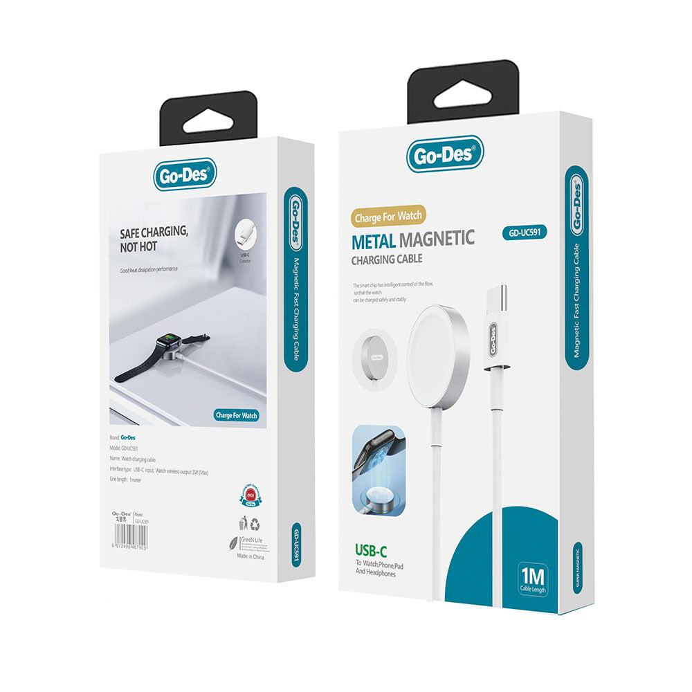 Go-Des GD-UC591 Apple Watch Serisi Akıllı Saat Wireless Type-C Şarj Kablosu