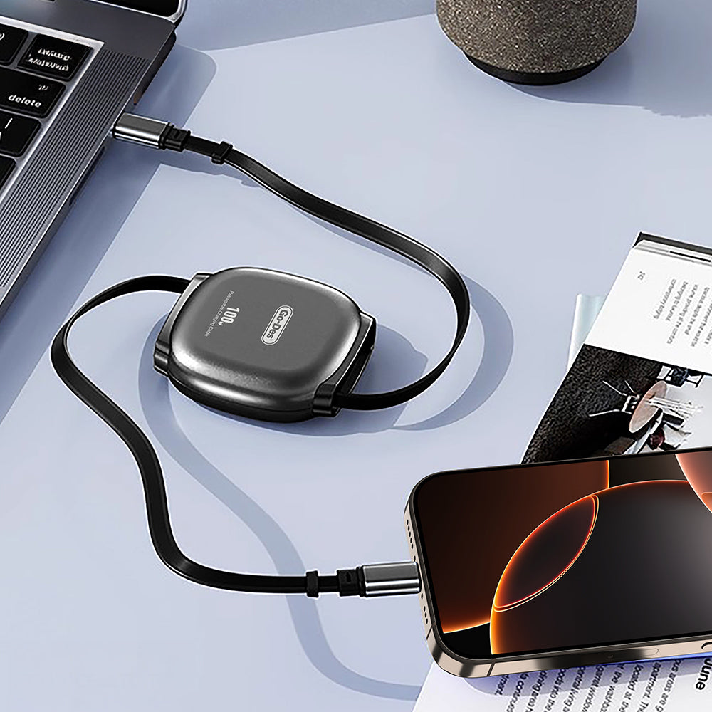 Go-Des GD-UC682 Type-C to Type-C 100W Makaralı Data ve Şarj Kablosu