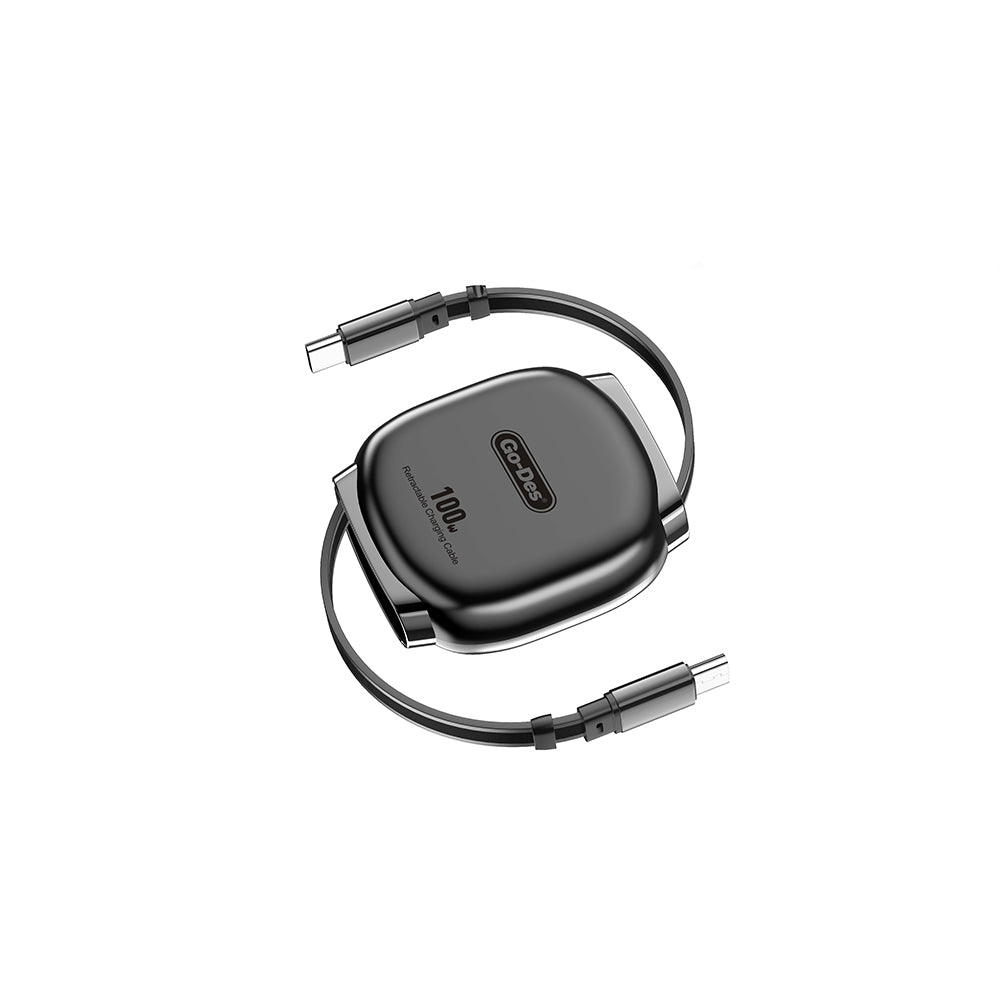 Go-Des GD-UC682 Type-C to Type-C 100W Makaralı Data ve Şarj Kablosu