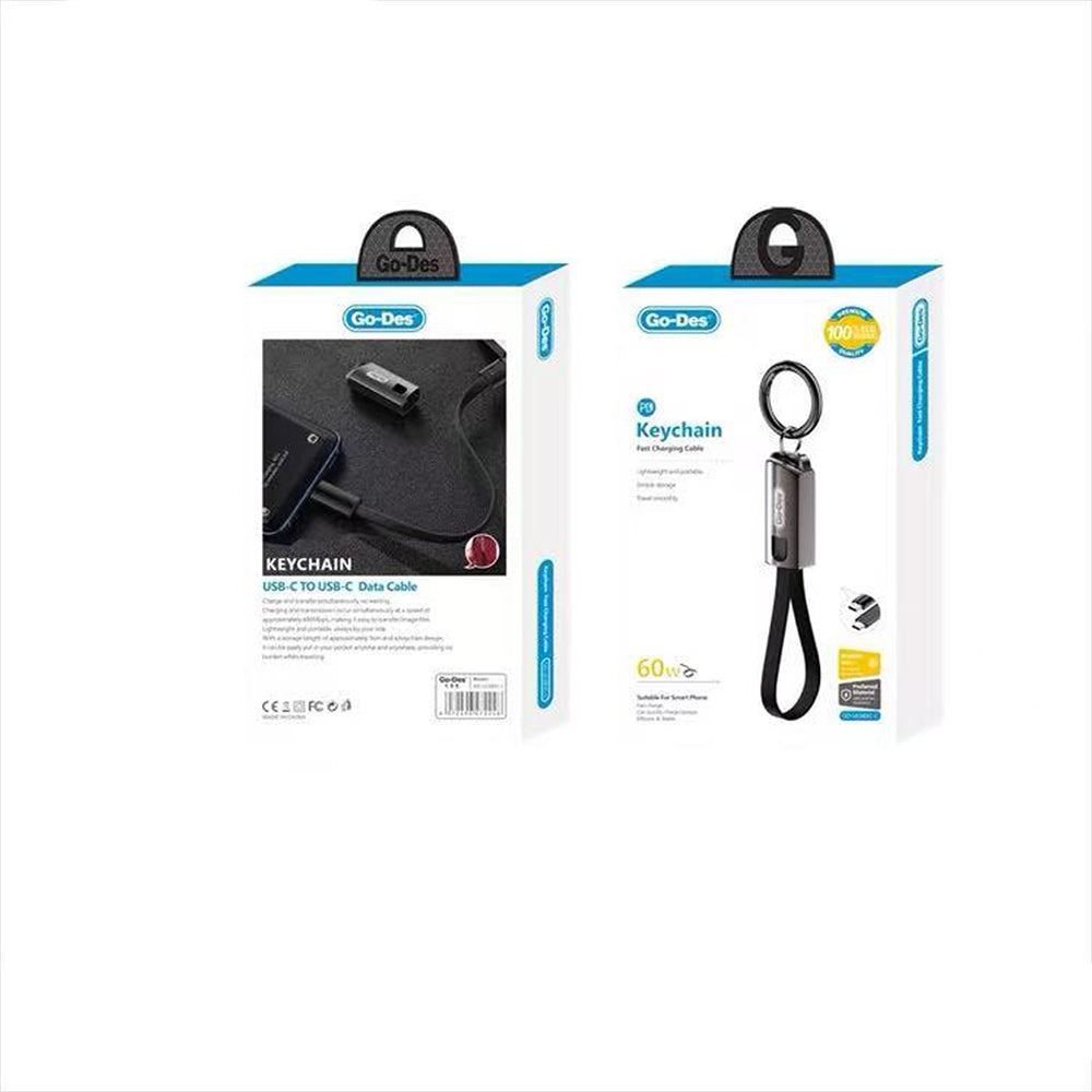 Go-Des GD-UC683 Type-C to Type-C 60W Hızlı Şarj Özellikli Anahtarlık Data ve Şarj Kablosu