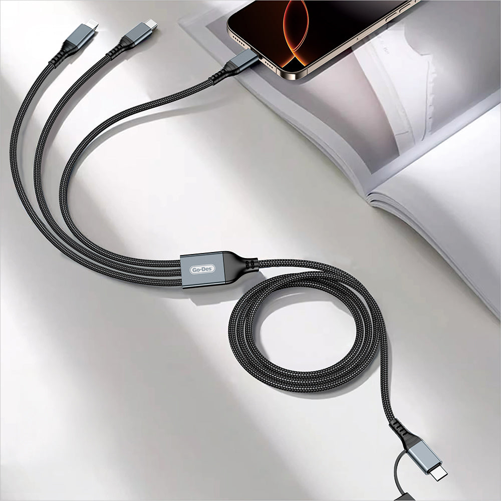Go Des GD-UC806 3in2 Lightning – Type-C – Type-C  100W 1 Metre Hızlı Şarj Kablosu