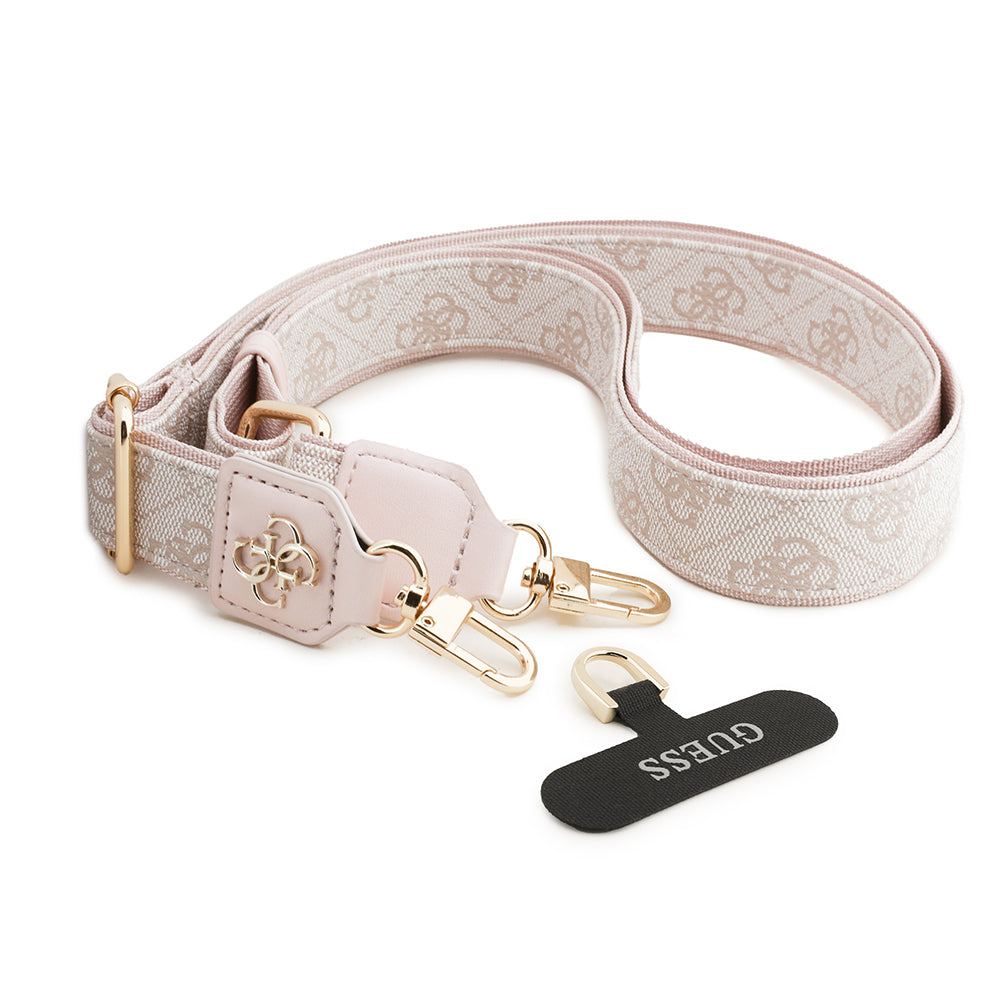 Guess Orjinal Lisanslı 4G Desen ve Metal Logolu Çapraz Vücut Telefon Askı Kayışı 150cm