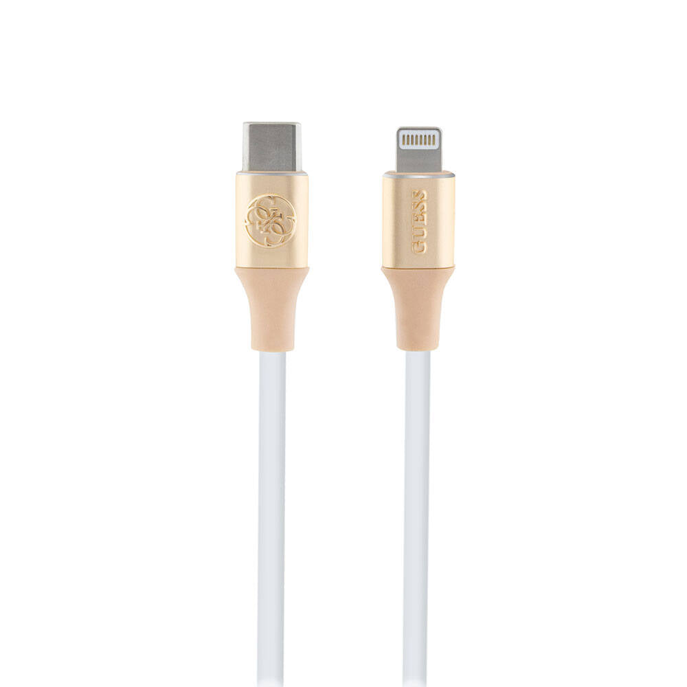 Guess Orjinal Lisanslı 4G ve Yazı Logolu Aydınlatmalı Kablo Ucu Hızlı Şarj Özellikli Type-C To Lightning PD Kablo 3A 1.5m - 1